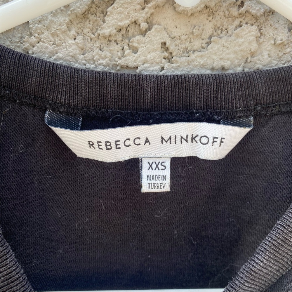 REBECCA MINKOFF Cropped Black LOVE Tee Shirt - Picture 5 of 5